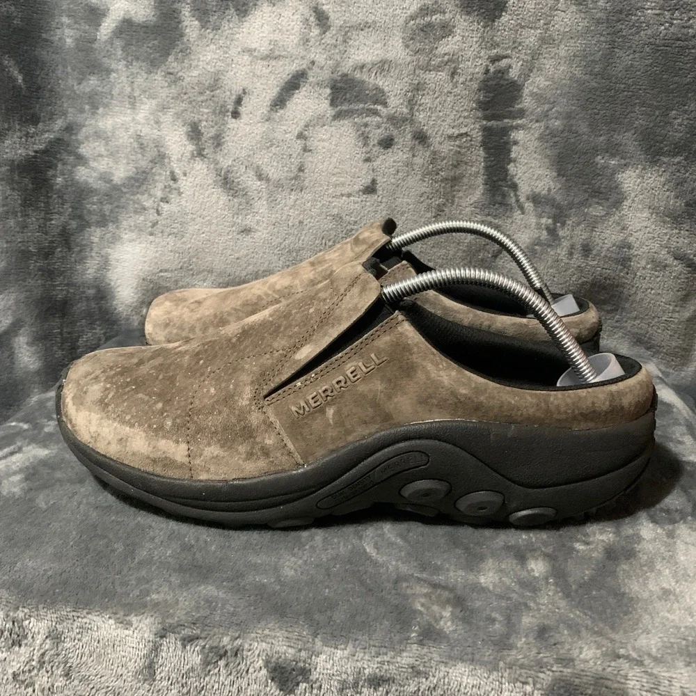 Merrell Jungle Moc Mens 11 Brownish Gray Suede Slip On J003231 Comfort EUC
